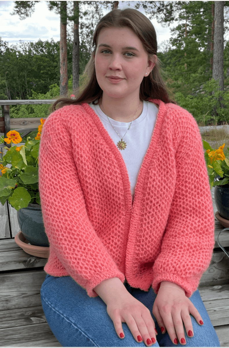 Jakke i nettpatent. Oppskrift.