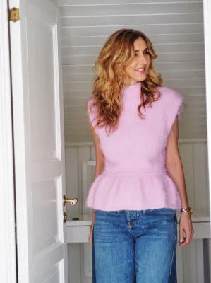 Fuzzy Peplum Top. Garnpakke